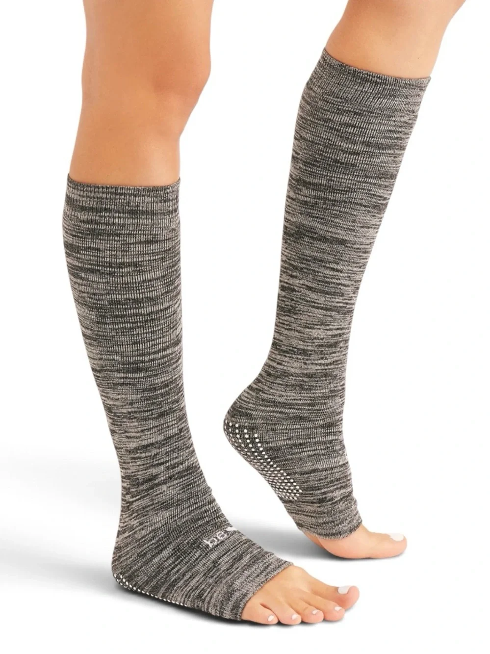 Free People x Sticky Be Be Love Marbled Grip Leg Warmers in Ash Grey | NWT